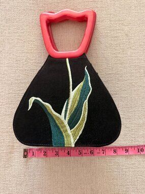 Mona Milkface Embroidered Mini Wristlet Bag